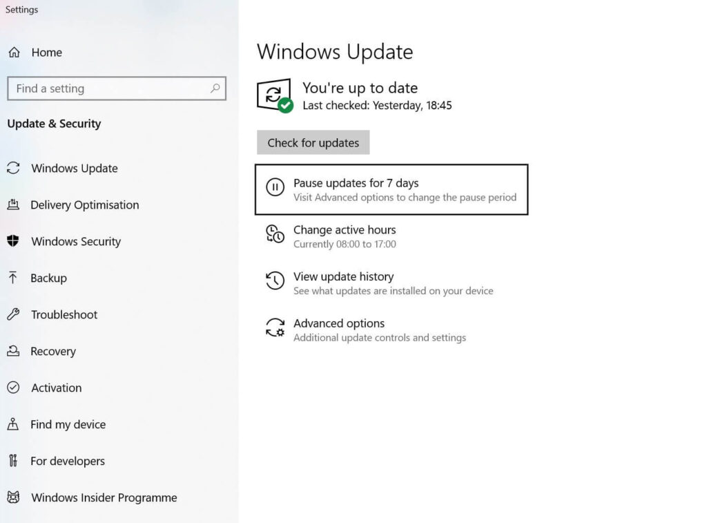 Update Windows 10