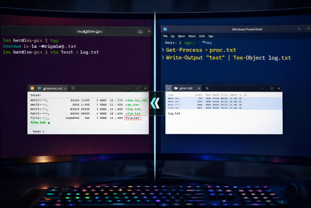 redirecionar saída de comando