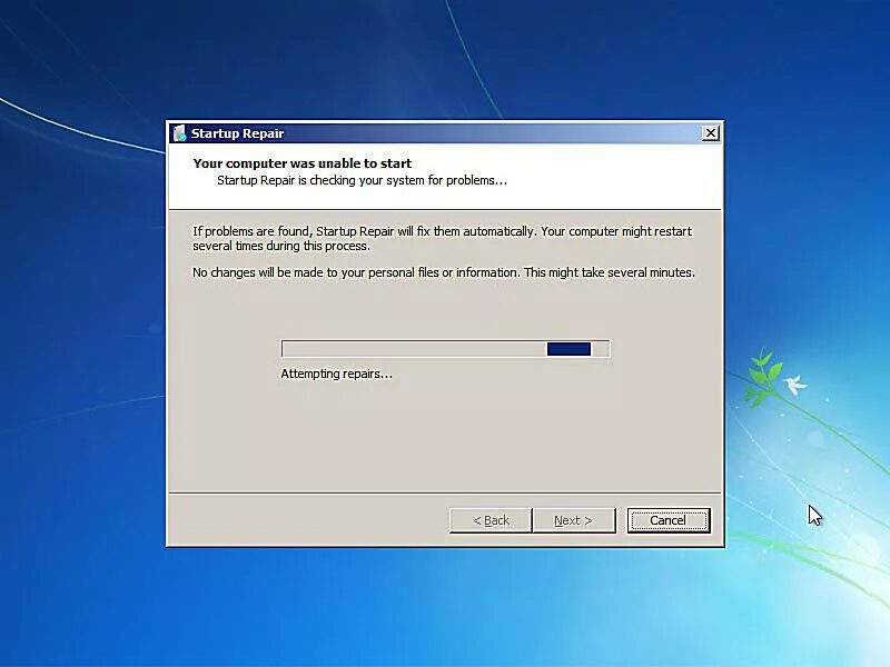 reparar Windows 7