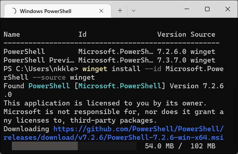 Como atualizar o PowerShell no Windows 11 1 Downloadin from GitHub