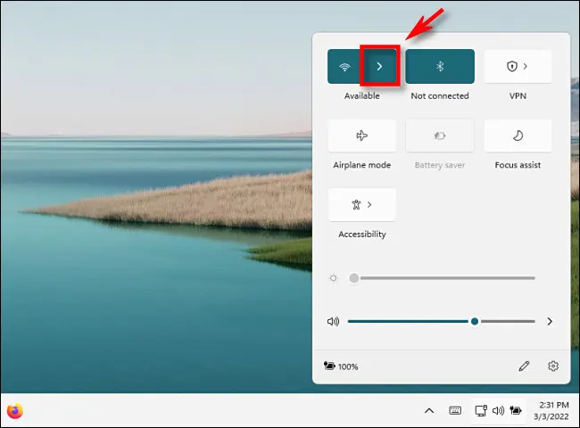 click wifi arrow