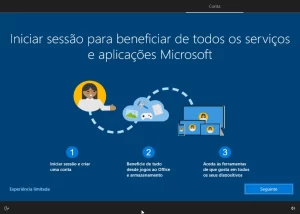 Como remover a notificação para criar conta on-line no Windows 10?