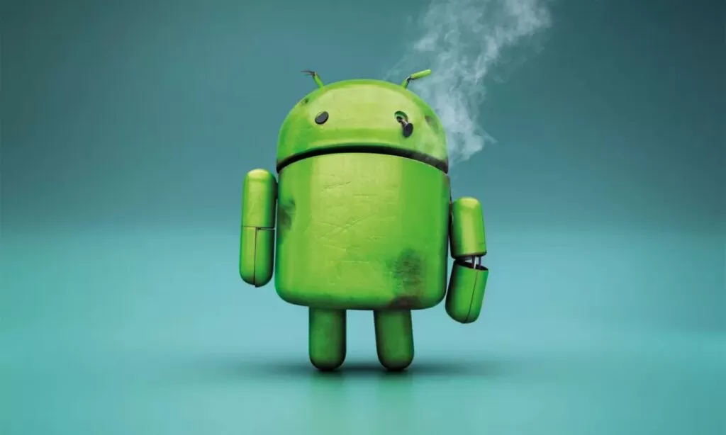android queimado quebrado